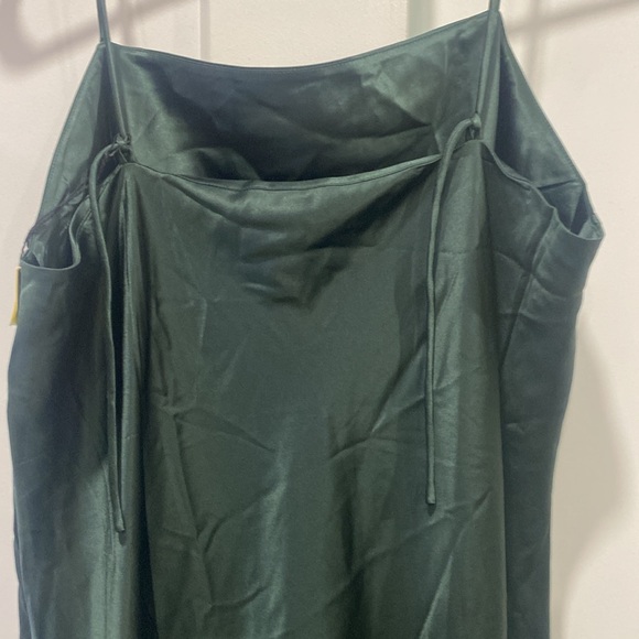 Banana Republic Edina Silk Midi Dress New Hunter Green large Tall L T 100% Silk - Picture 8 of 10